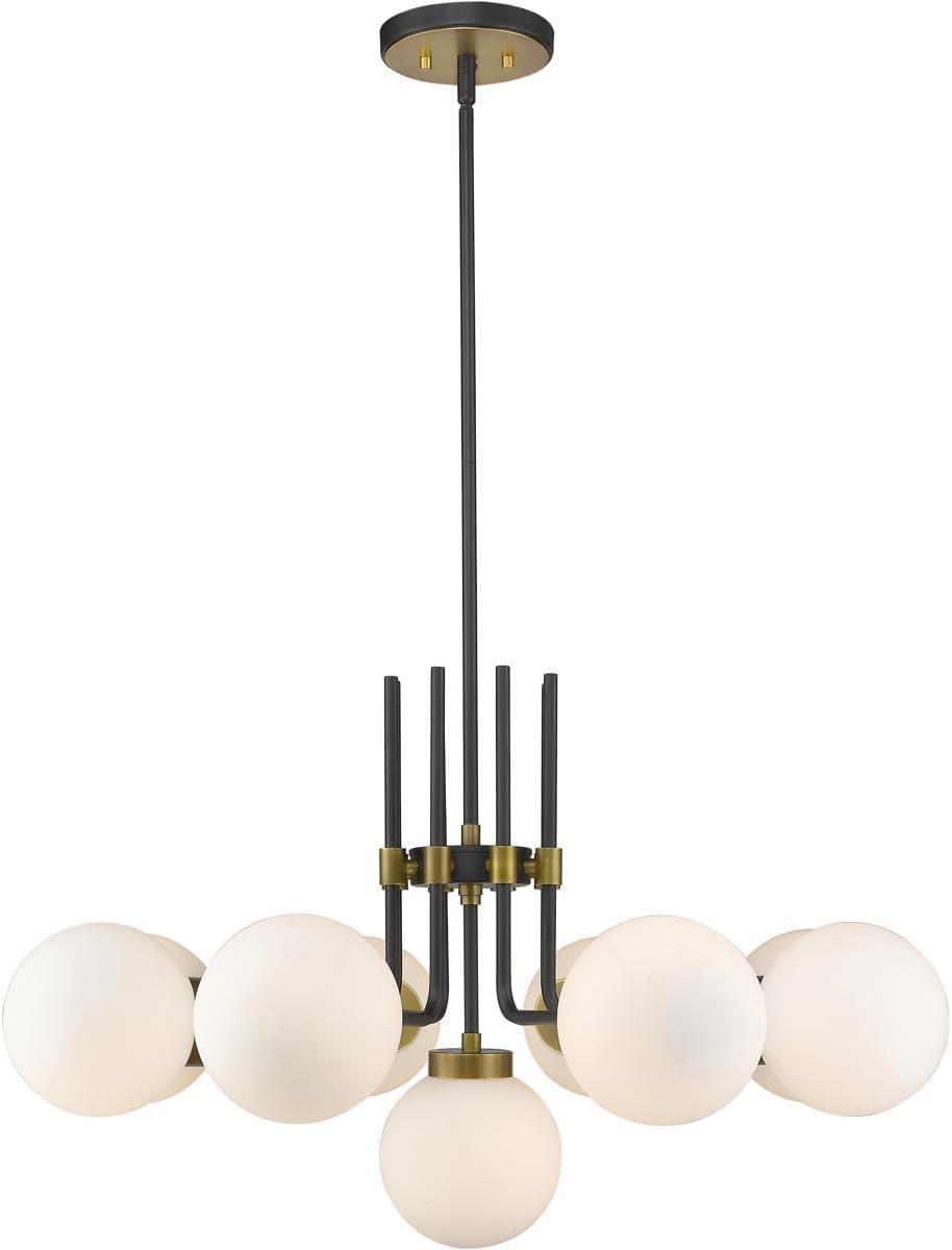 Z-Lite Parsons 9 - Light Chandelier in  Matte Black/Olde Brass