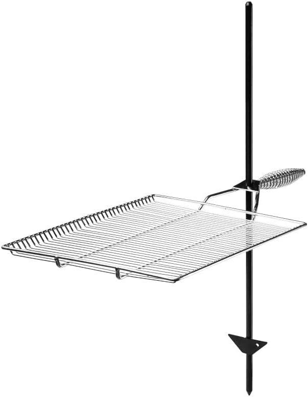 Stromberg Carlson Stake & Grill, Camping Grill, Open Fire Cooking Equipment, Fire Pit Accessories, Campfire Grill Grate, 15"x22" w/ 36" Long Stake