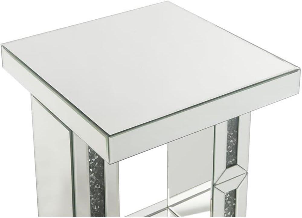 16" Noralie Accent Table Mirrored/Faux Diamonds - Acme Furniture