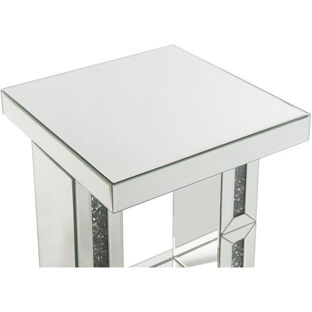 16" Noralie Accent Table Mirrored/Faux Diamonds - Acme Furniture