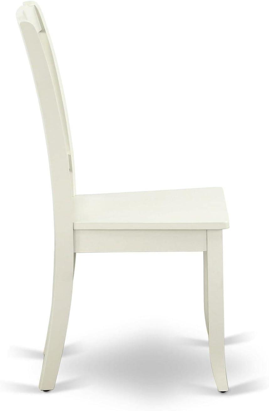 Linen White Ladderback Wooden Dining Chairs - Set of 2