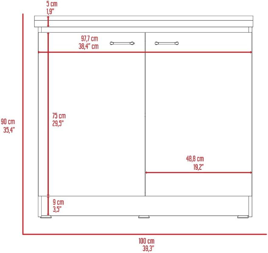 TUHOME Napoles Utility Sink Cabinet With Integrated Steel Sink