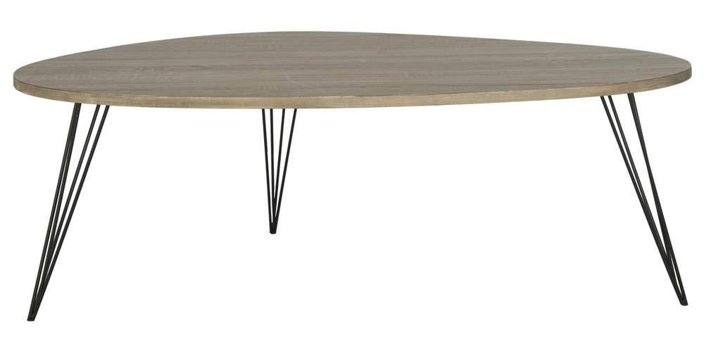 Wynton Retro Mid Century Wood Coffee Table - Oak/Black - Safavieh