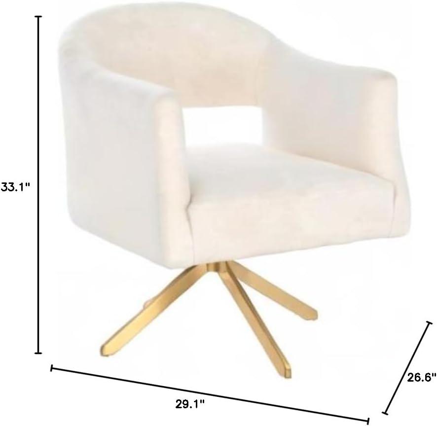 Quartz Swivel Accent Chair - Ivory/Gold - Safavieh.