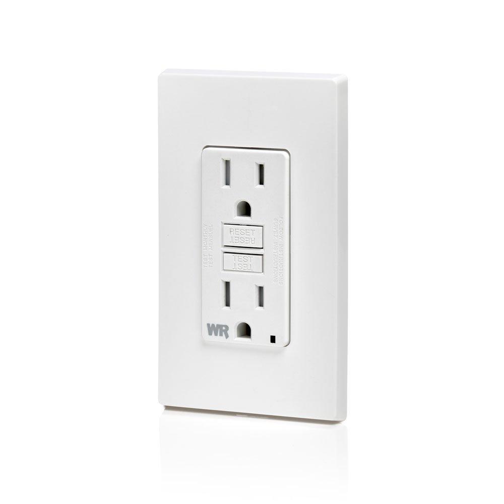 Leviton Smartlockpro Weather & Tamper-Resistant Duplex Gfci Receptacle With Led, White, Nema 5-15R, 125 Volts, 15 Amps