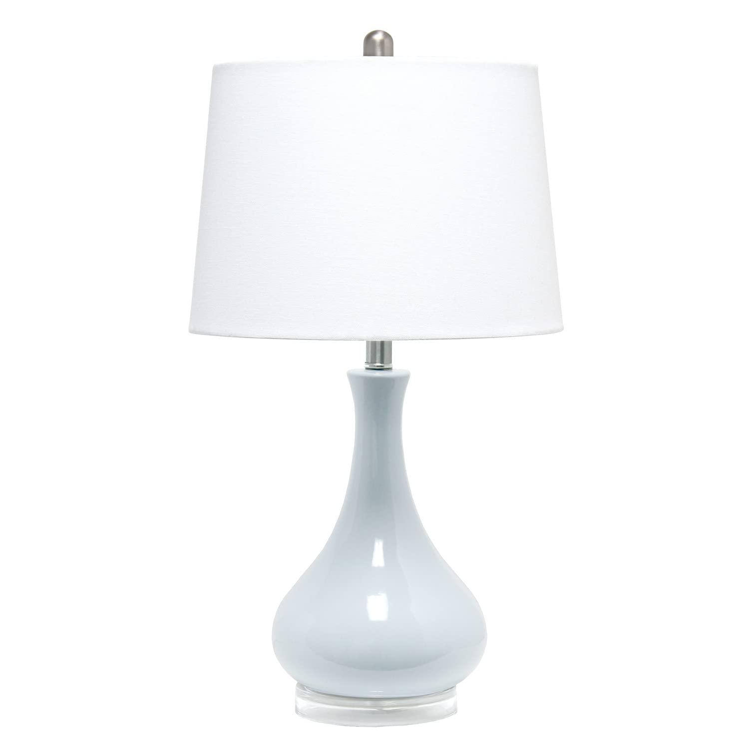 Ceramic Tear Drop Shaped Table Lamp, Gray