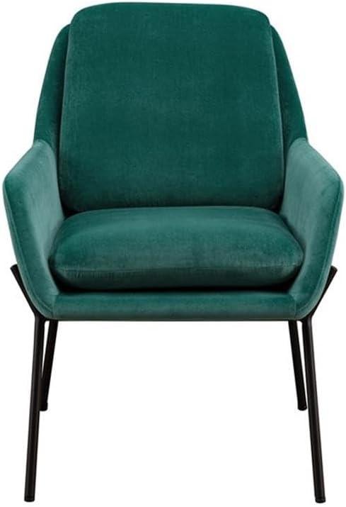 Contemporary Upholstered Metal Accent Chair - Teal / Black
