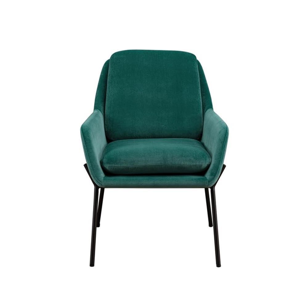 Contemporary Upholstered Metal Accent Chair - Teal / Black