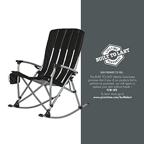 Picnic Time Outdoor Rocking Camp Chair - Navy Blue