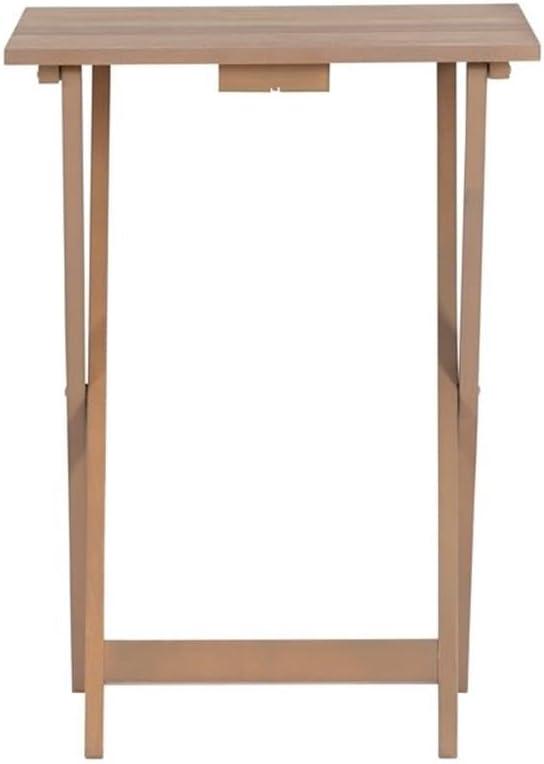 Riverbay Furniture 5-Piece Transitional Wood Tray Table Set in Gray