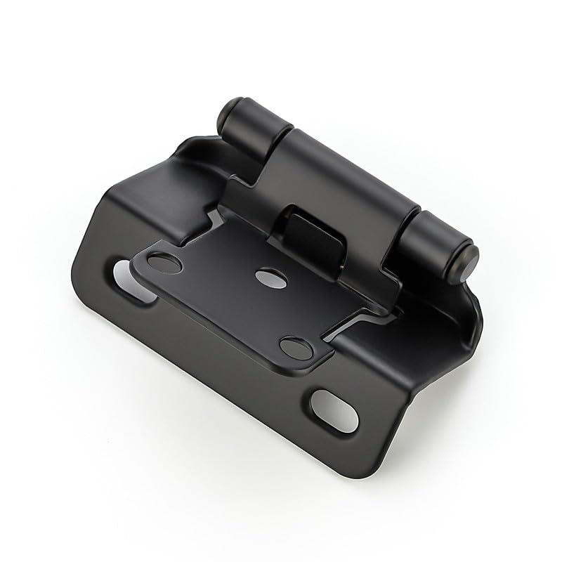 50 Pack 25 Pairs Semi-Overlay 1/2 inch Self-Closing Face Frame Cabinet Hinges Matte Black Half Wrap-Around Kitchen Cabinet Door Hinges Face Mount Cabinet Hardware Matte Black Matte Black