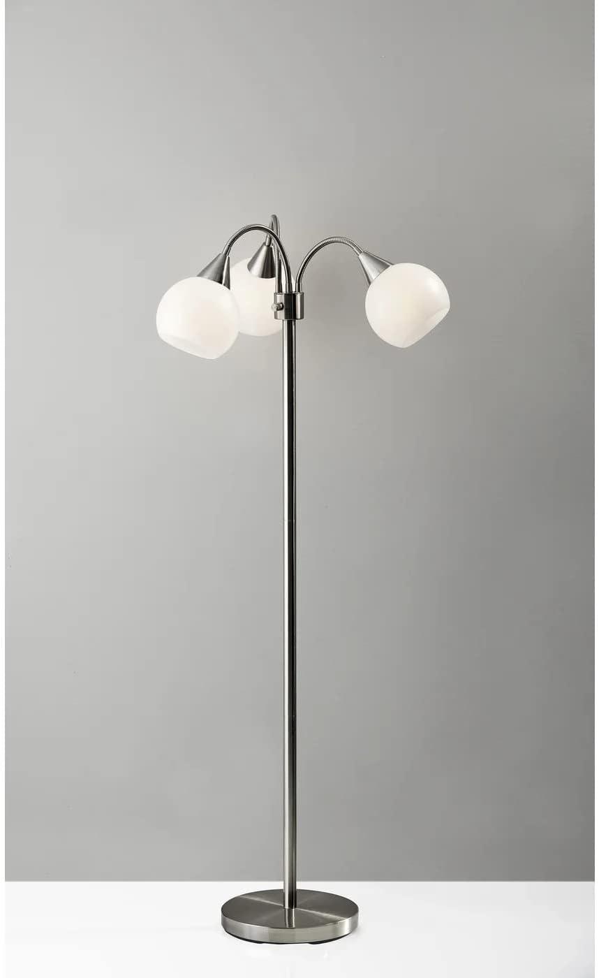 65.5" Phillip 3-Arm Floor Lamp Steel - Adesso: Modern Standing Light, ETL Listed, No Bulb Included