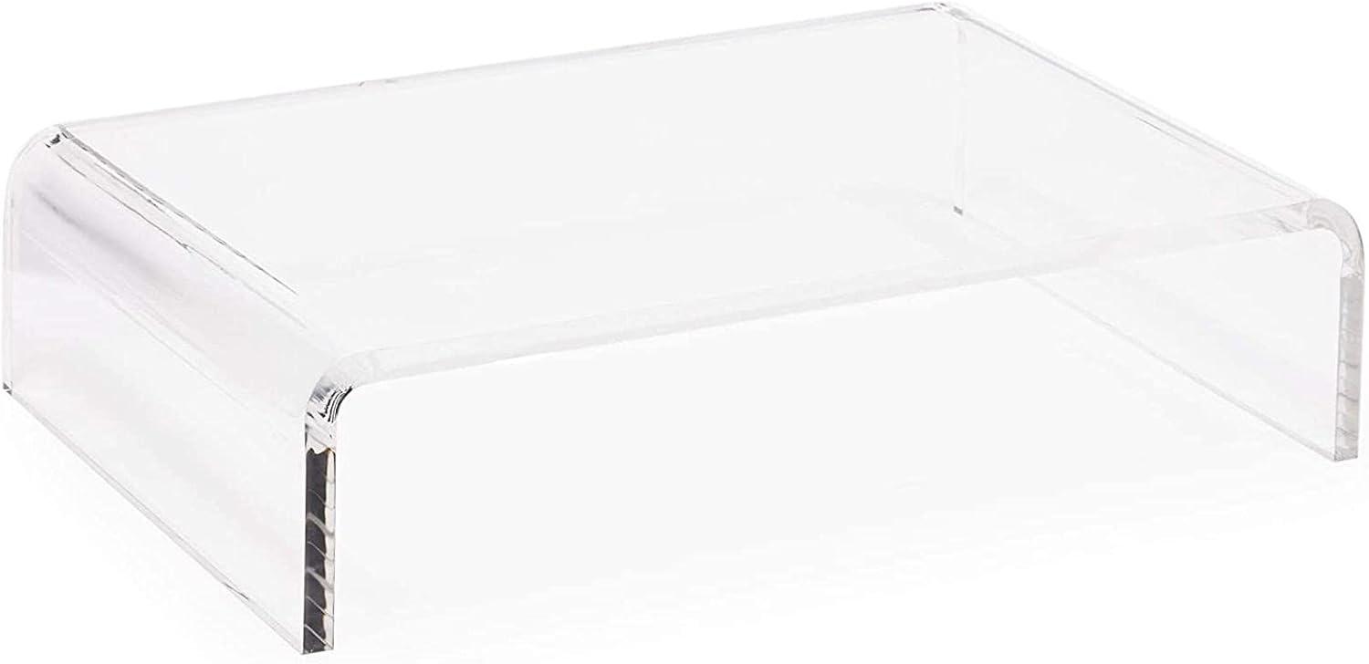 Clear Acrylic Computer Monitor Stand Riser, 12 x 8 x 3 inches