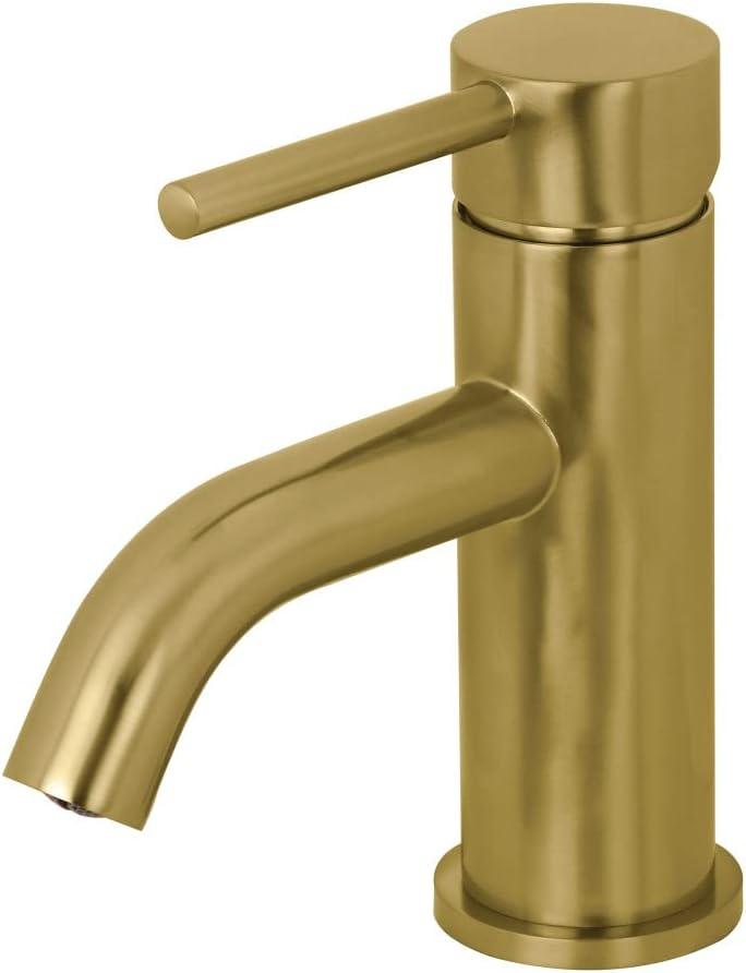 Concord 6'' Sleek Cylindrical Brushed Brass Bathroom Faucet