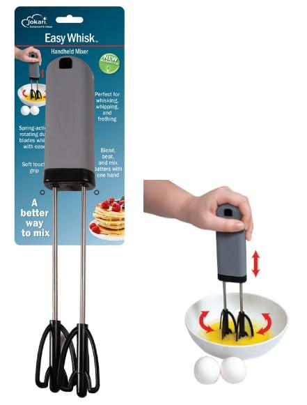Jokari Easy Whisk One-Handed Mixer for Simple Whisking for Cooks of Any Age.  Dual Beaters to Mix, Stir and Blend Ingredients Quickly