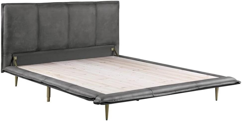 Helios Leather Upholstered Platform Bed