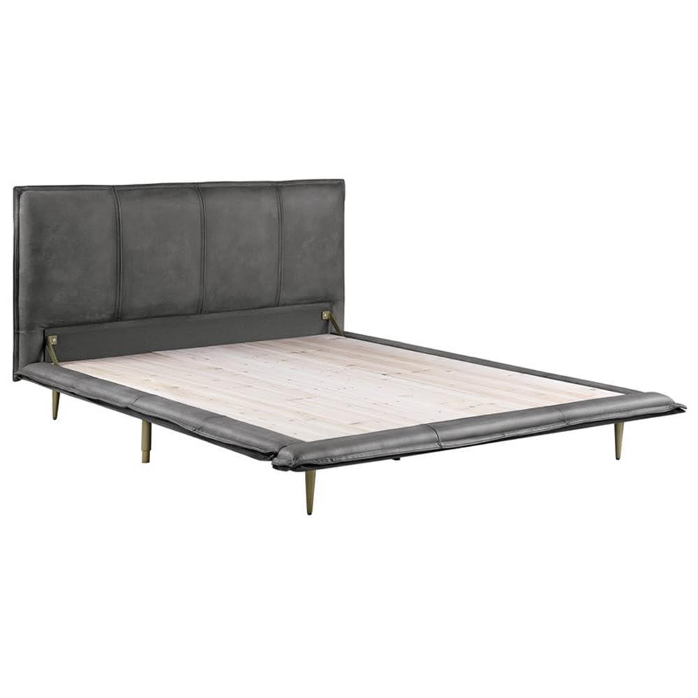 Helios Leather Upholstered Platform Bed