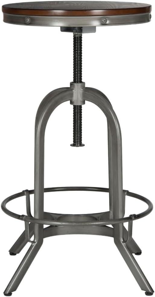 Wildomar Swivel Stool - FOX6226 - Burnt Oak/Iron - Safavieh Couture