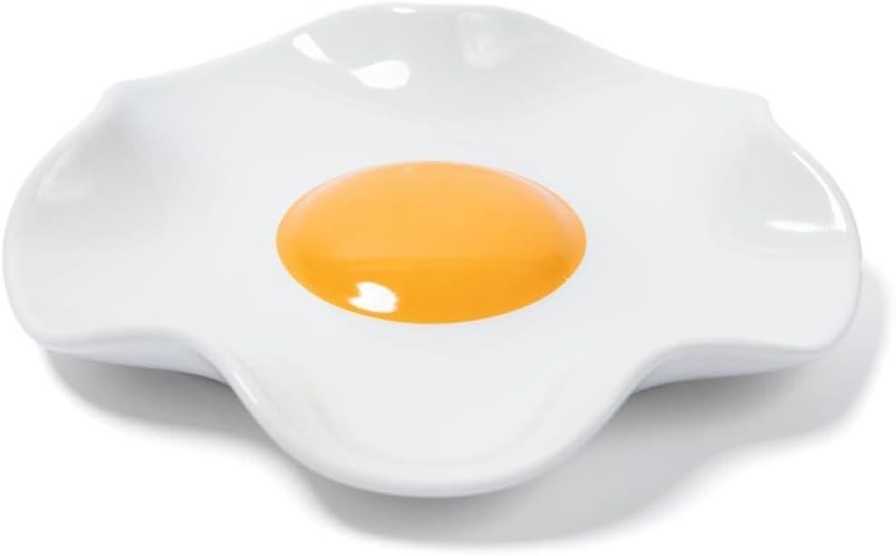 Fried Egg Ceramic Spoon Rest for stove top and kitchen counter | Large and Dishwasher-Safe Utensil holder | Home & kitchen decor | Kitchen Gifts for women | House warming gifts new home C57