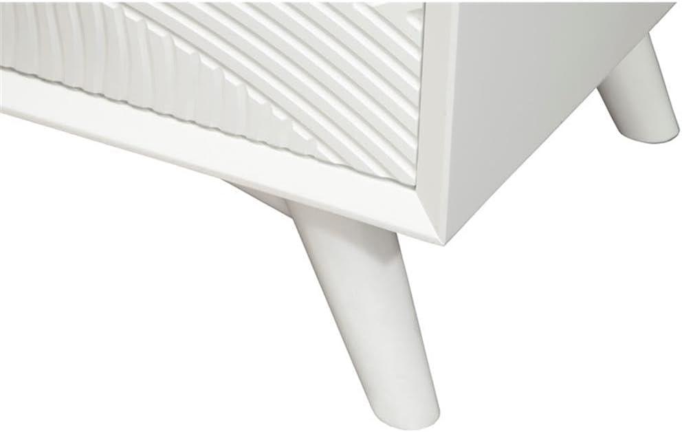 Alpine Furniture Tranquility 2 Drawer Nightstand, 22" W X 16" D X 26" H, white