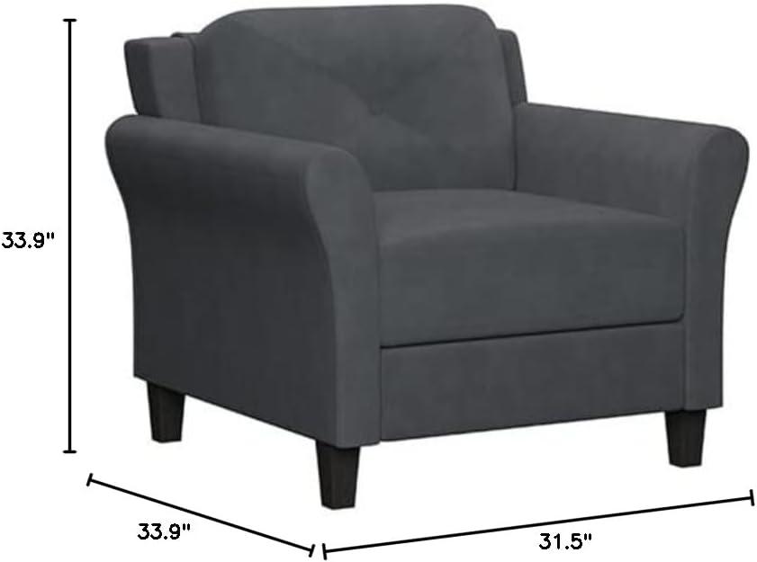 Lifestyle Solutions Harvard Chair in Dark Gray Microfiber Upholstery