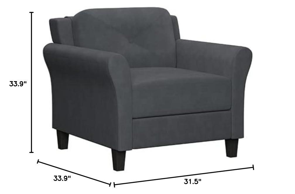 Lifestyle Solutions Harvard Chair in Dark Gray Microfiber Upholstery