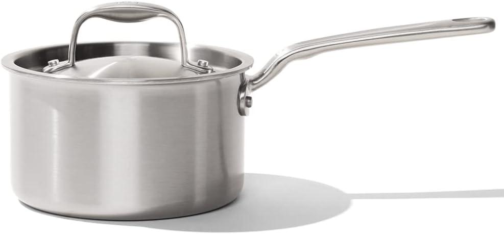 Made In Cookware - 2 Quart Stainless Steel Saucepan with Lid - 5 Ply Stainless Clad Sauce Pan - Professional Cookware - Crafted in Italy - Induction Compatible