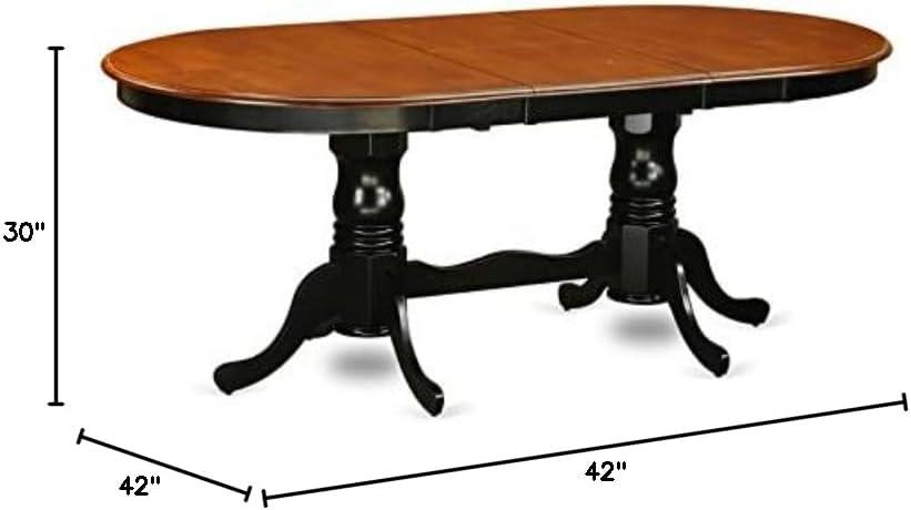 Plainville Dining Table - Charming Country Casual Design, Expandable to 78 Inches, Black & Cherry Color Scheme, Vintage-Inspired Legs.