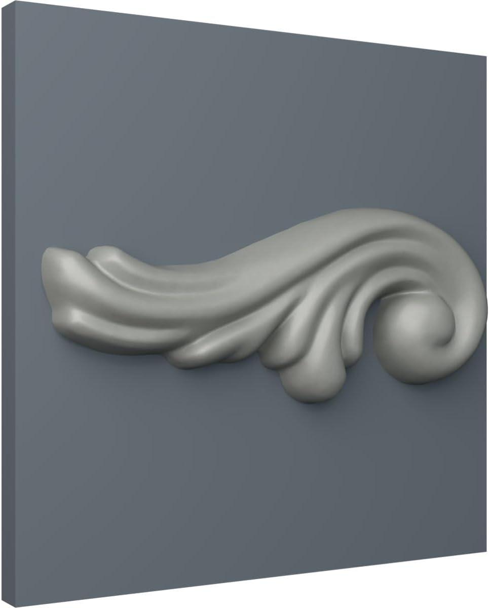 Primed Polyurethane Leaf Scroll Applique for Wall Trim