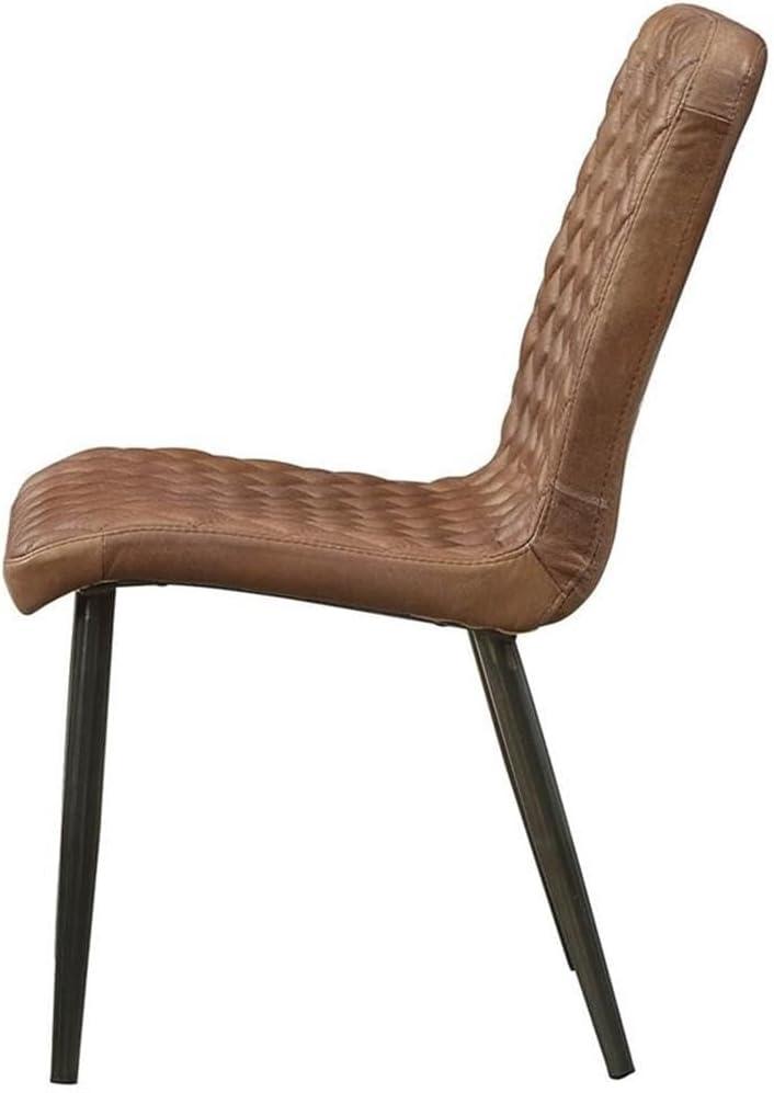 17 Stories 19'' H Genuine Leather Upholstered Side Chair (Set of 2)