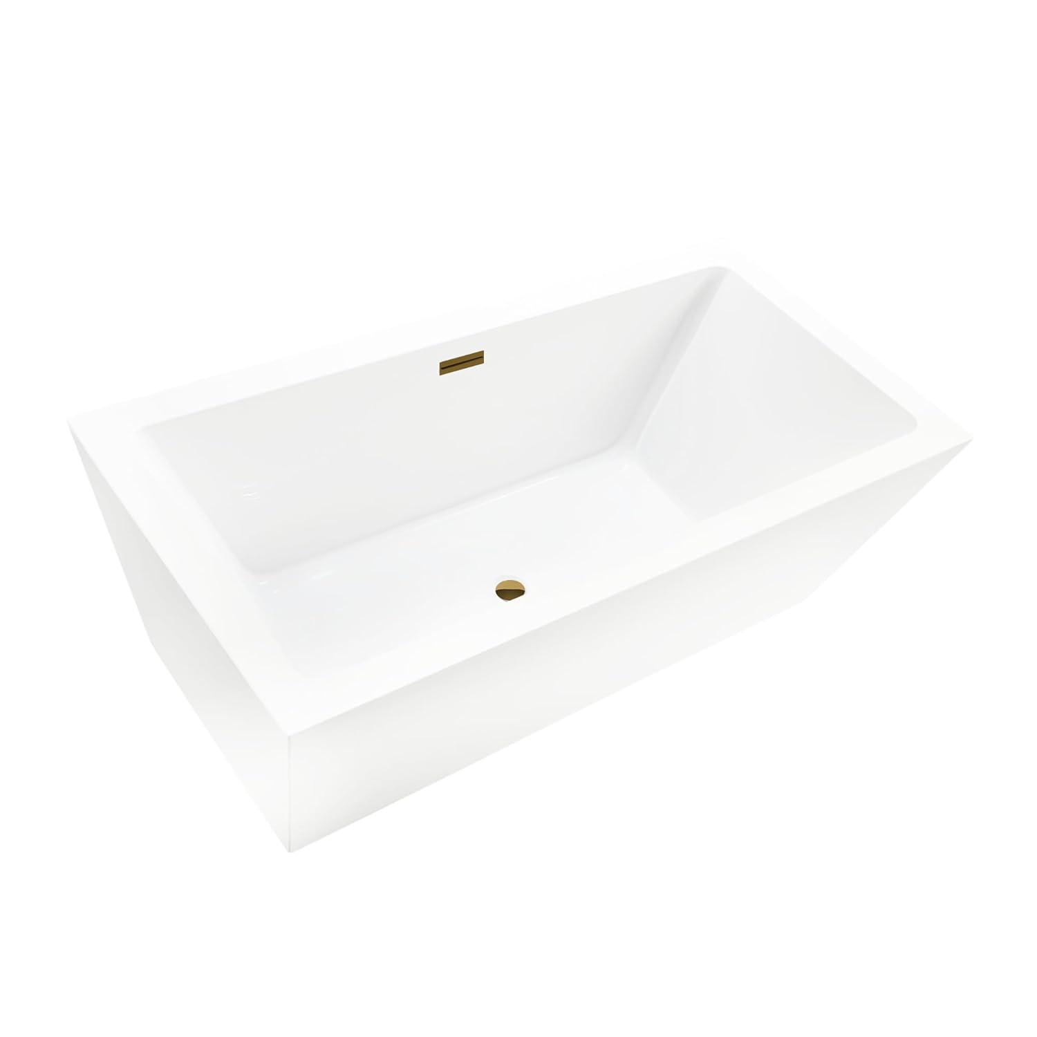 Vanity Art Elena 59" x 30" Freestanding Soaking Acrylic Bathtub VA6814-S-TG