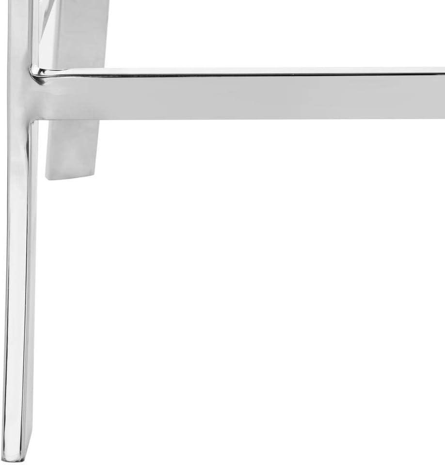 Zoey 35"H Stainless Steel Cross Back Counter Stool - FOX2035 - White - Safavieh Couture