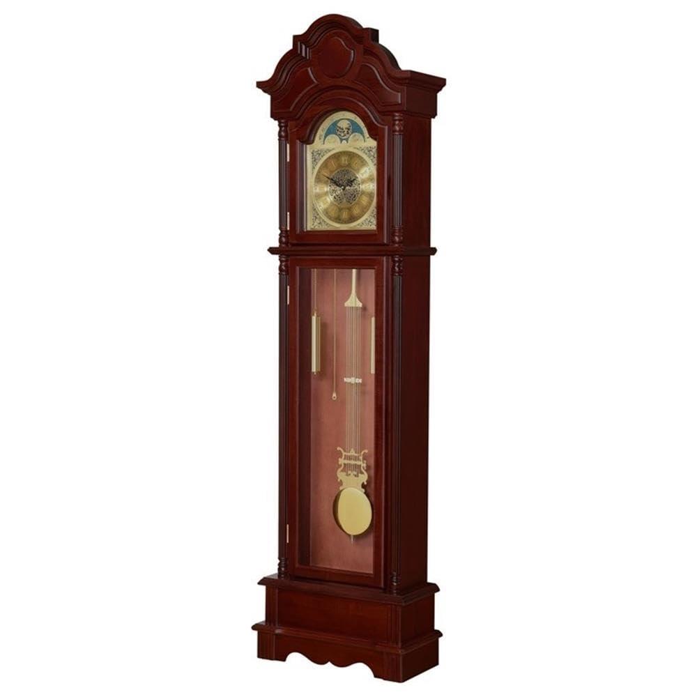 Coaster Furniture Harris Grandfather Clock with Chime Brown Red and Clear, 900749