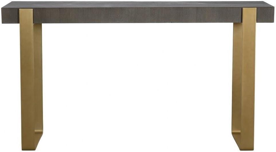 Kea 60" Dark Walnut and Brushed Brass Console Table