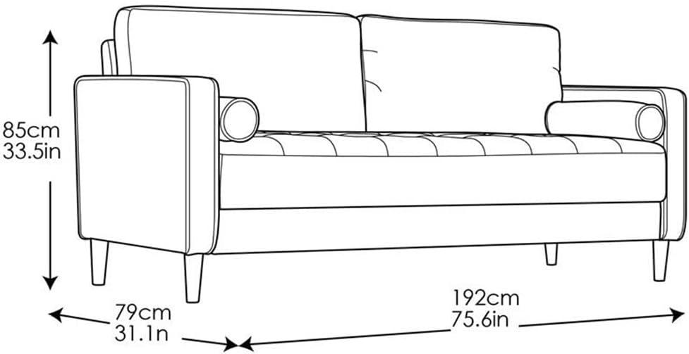 LifeStyle Solutions Jareth Sofa in Navy Blue Fabric Upholstery