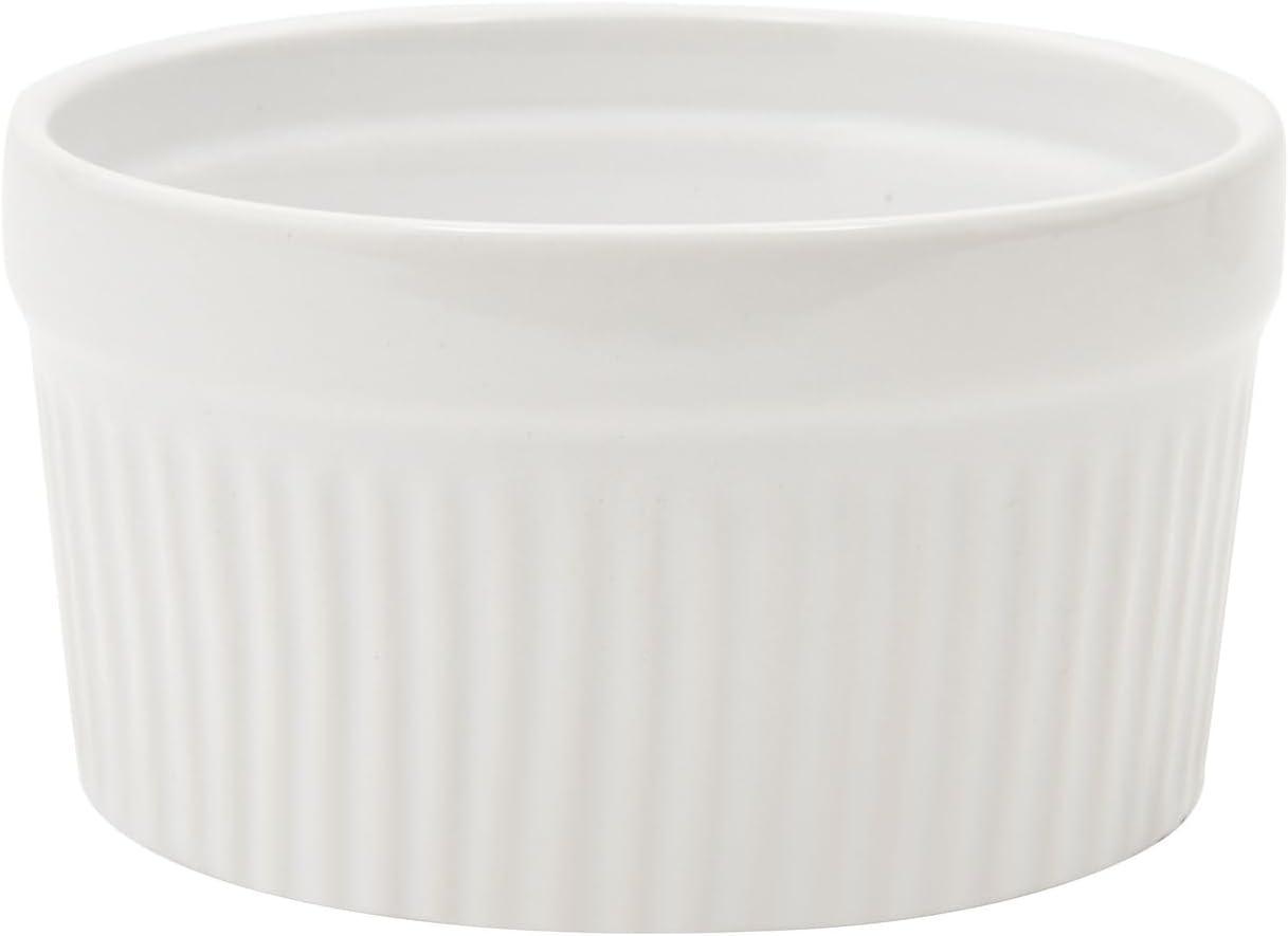 Set of 6 White Ceramic 8 oz Ramekins