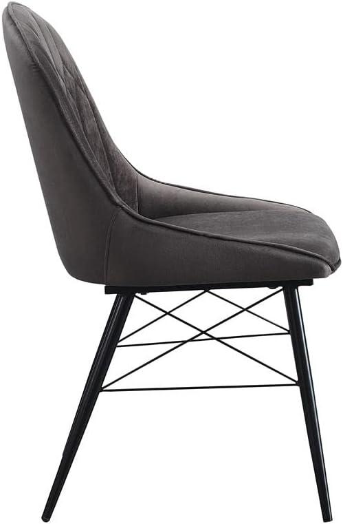24" Abraham Accent Chair: Upholstered, Armless Design, Wood/Metal Frame - Acme Furniture