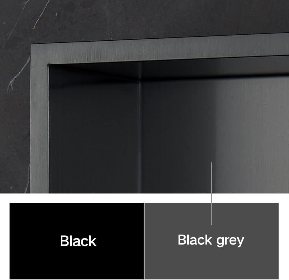 14'' x 14'' Black Stainless Steel Shower Niche