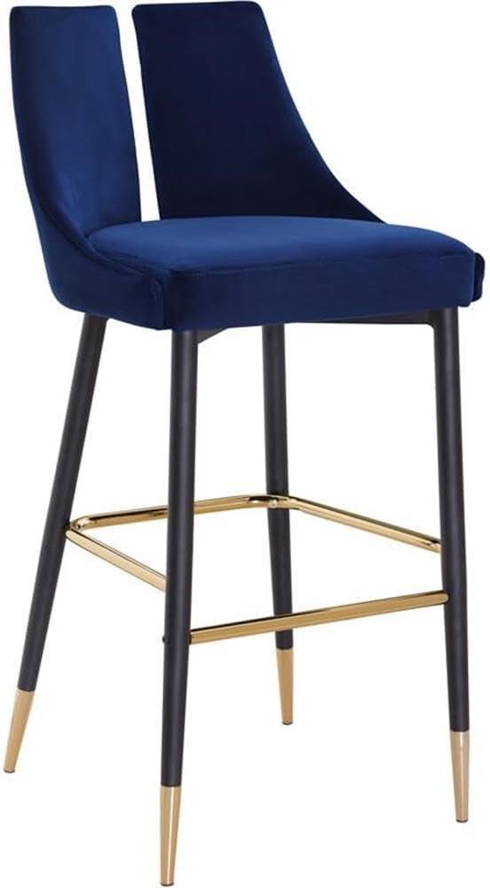 Meridian Furniture Sleek Navy Velvet Stool (Set of 2)