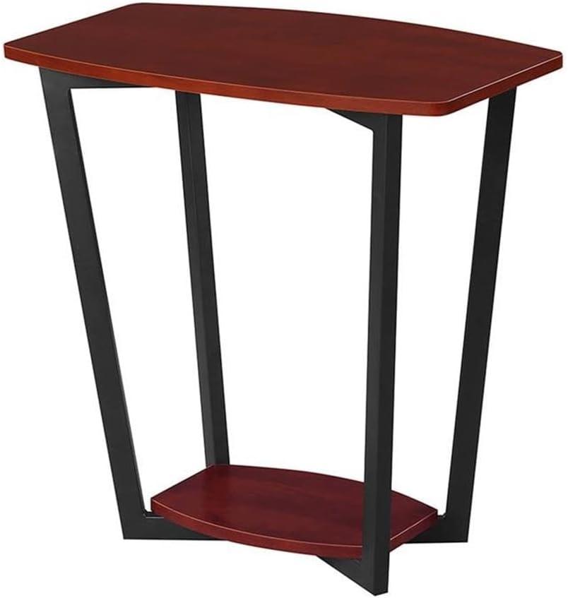 Urban Chic 24" Cherry-Black Wood & Metal End Table with Shelf