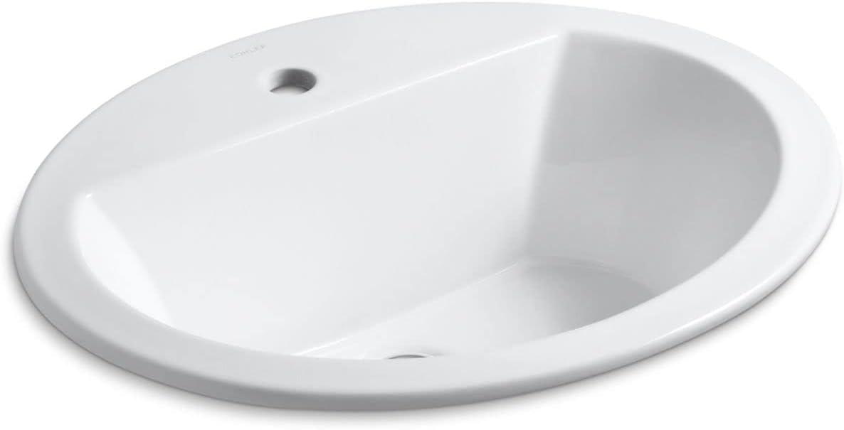 Bryant White Ceramic Oval Drop-In Bathroom Sink