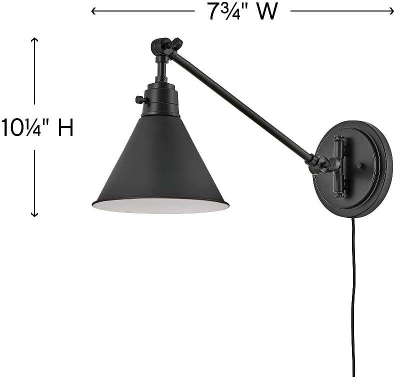 Lennon Plug-In Task Sconce - Black