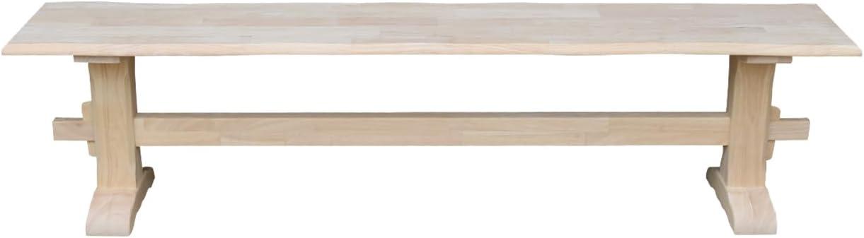 International Concepts Live Edge Unfinished Trestle Bench