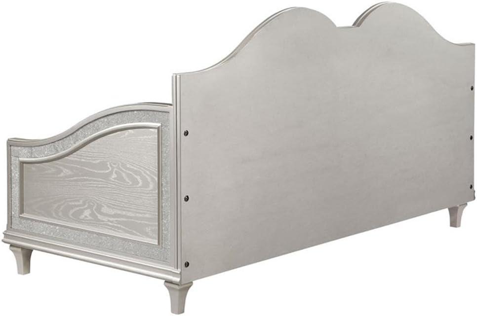 Coaster Evangeline Chenille Upholstered Twin Daybed in Silver Oak and Ivory