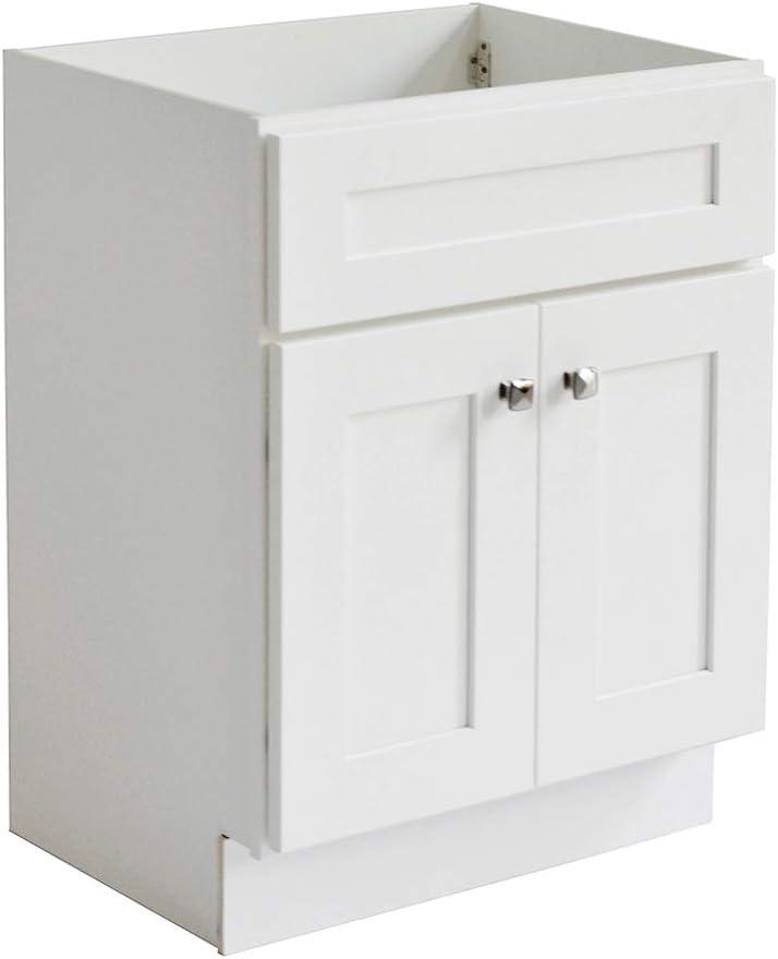 Design House 586925 Brookings 24x18 Unassembled Modern 2-Door Shaker Bathroom Vanity Cabinet Only, White