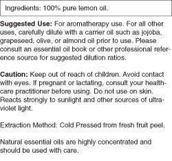 NOW Essential Oils, Lemon Oil, Cheerful Aromatherapy Scent, Cold Pressed, 100% Pure, Vegan, Child Resistant Cap, 1-Ounce