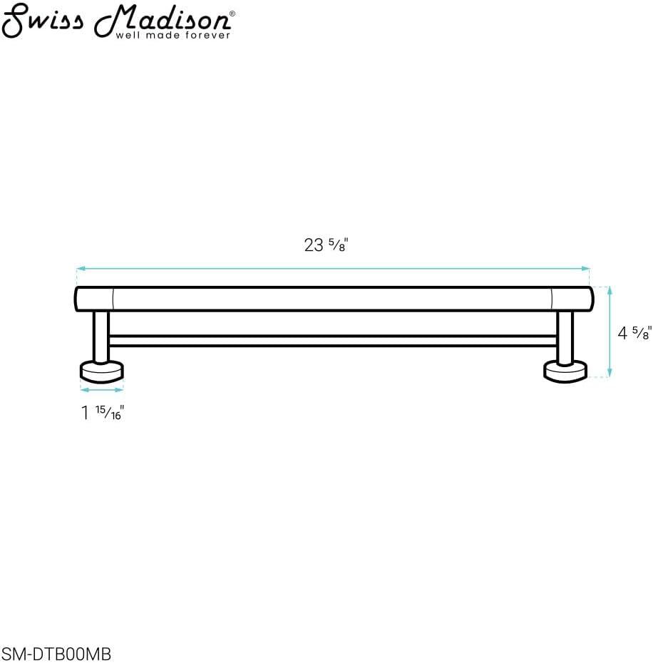 Avallon 24" Double Towel Bar in Matte Black