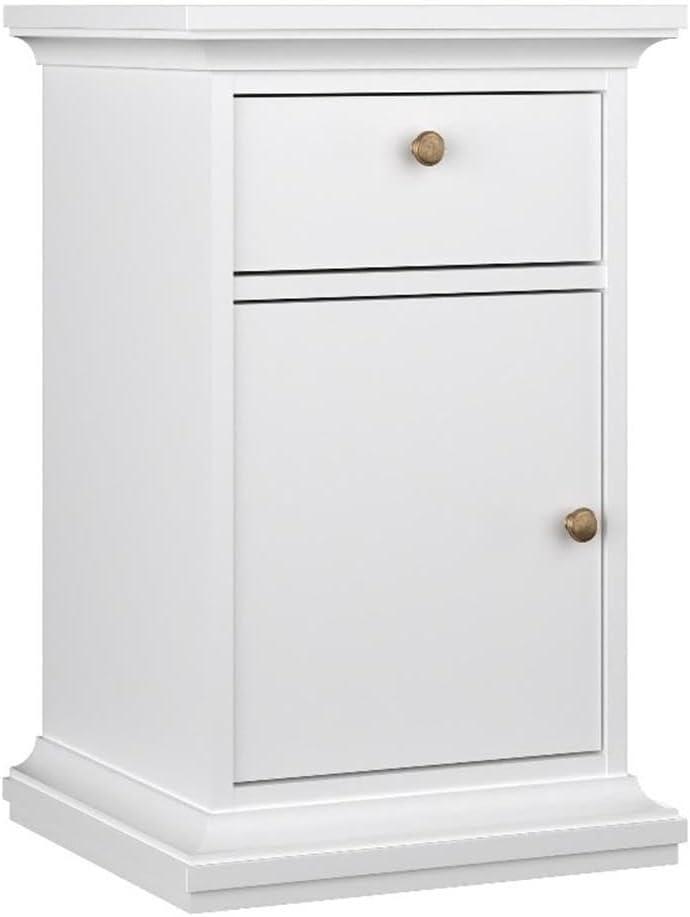 Tvilum Maison Park 1 Drawer, 1 Door Bedroom Nightstand for Adults, White