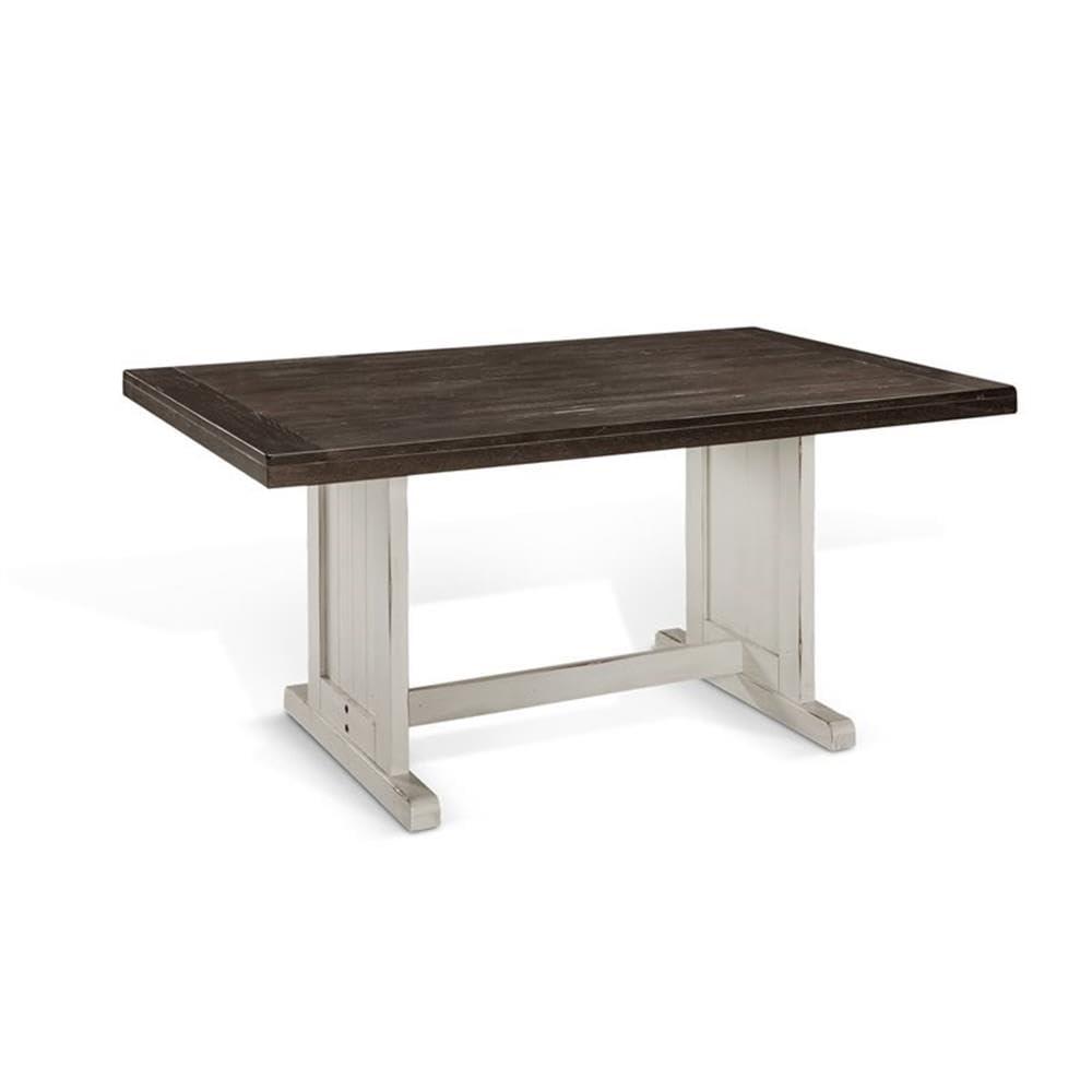 Sunny Designs Carriage House Wood Breakfast Nook Set in Off White Dark Brown
