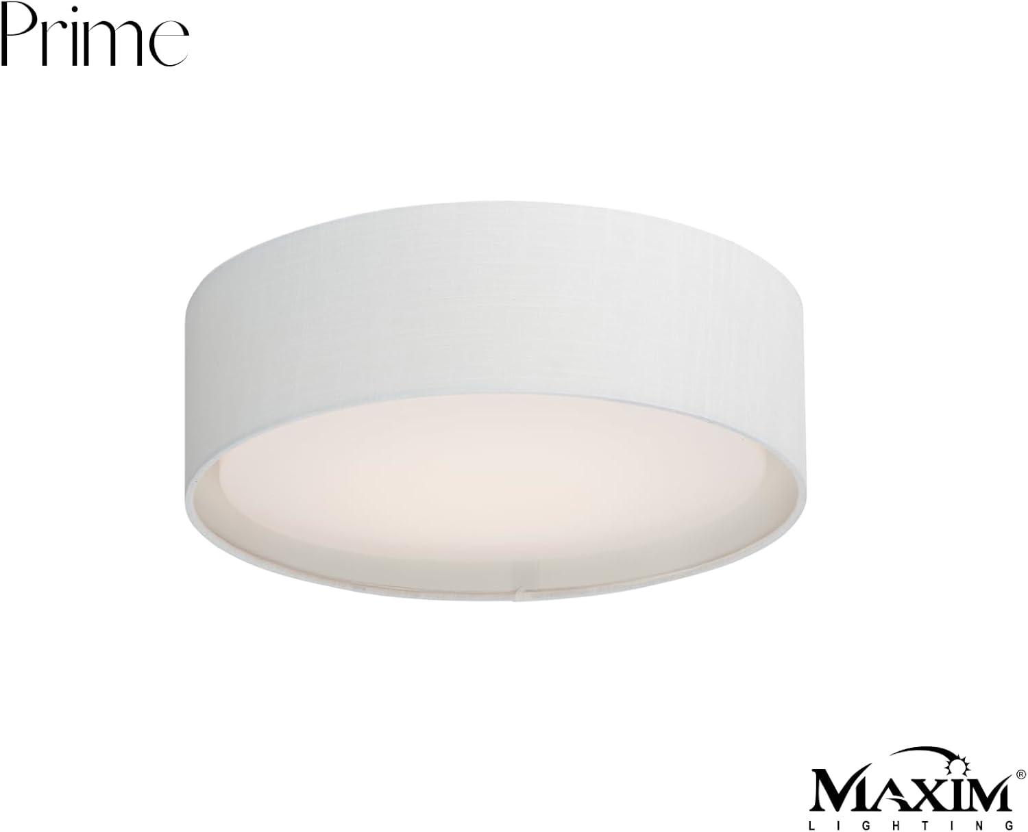 Maxim 10220WL 16 in. Prime LED Flush Mount Ceiling Light, White Linen